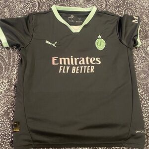 Puma Kids Black and Mint Jersey